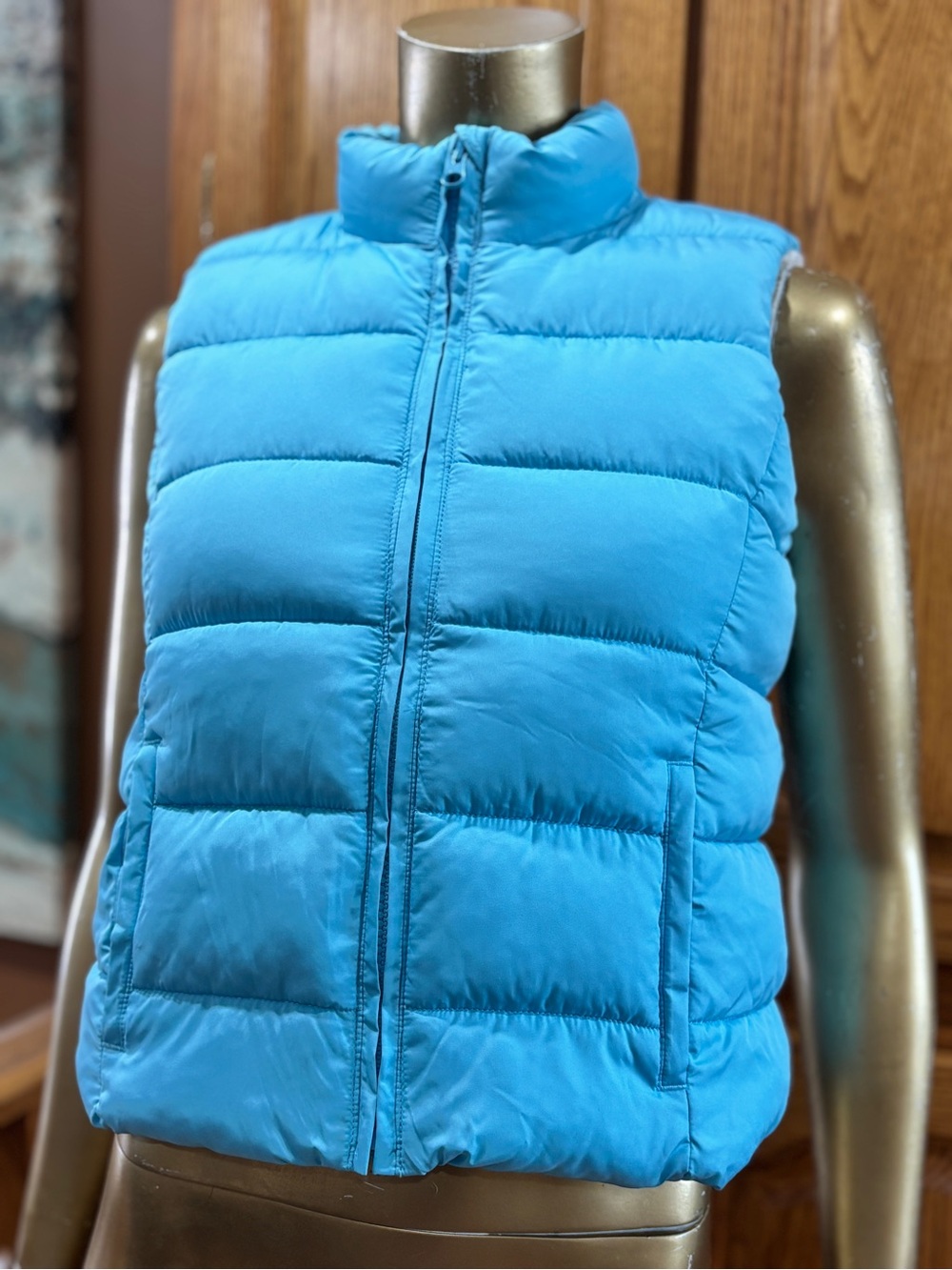GAP Teal Blue Quilted Puffer Vest